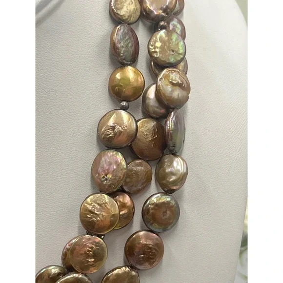 Silpada MultiStrand Sterling Silver Bronze Coin Pearl Necklace N1717 - Picture 11 of 11